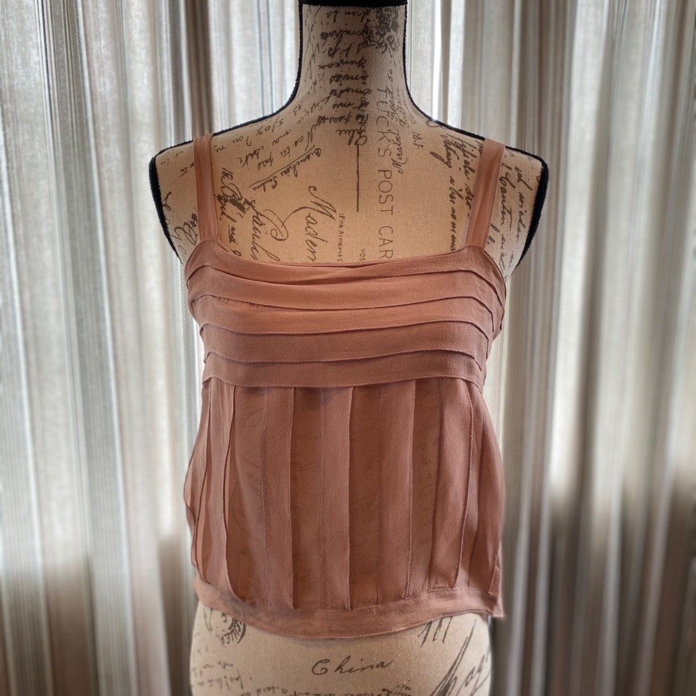 100% Silk, dusty rose blouse